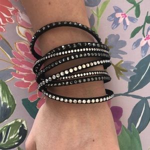 Swarovski Slake Crystal Wrap Bracelet Black